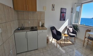 Fridge, stovetop, cookware/dishes/utensils