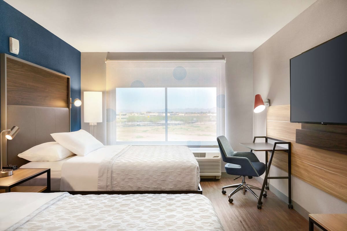 Room, 2 Queen Beds, Accessible (Hearing) | Desk, laptop workspace, blackout curtains, iron/ironing board