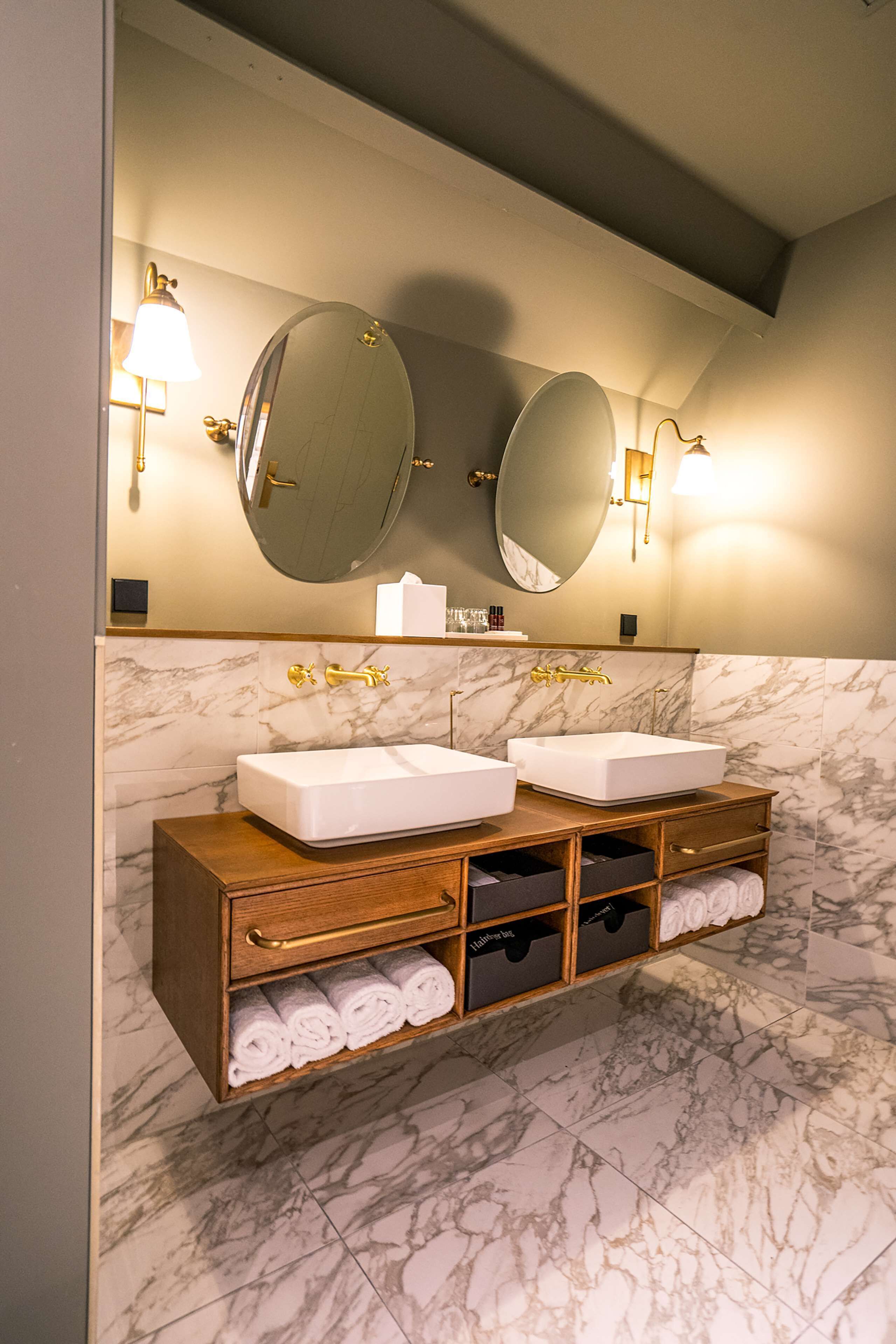 the collector loft | bathroom | shower, rainfall showerhead, free toiletries, hair dryer