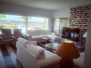 Televisión y chimenea 