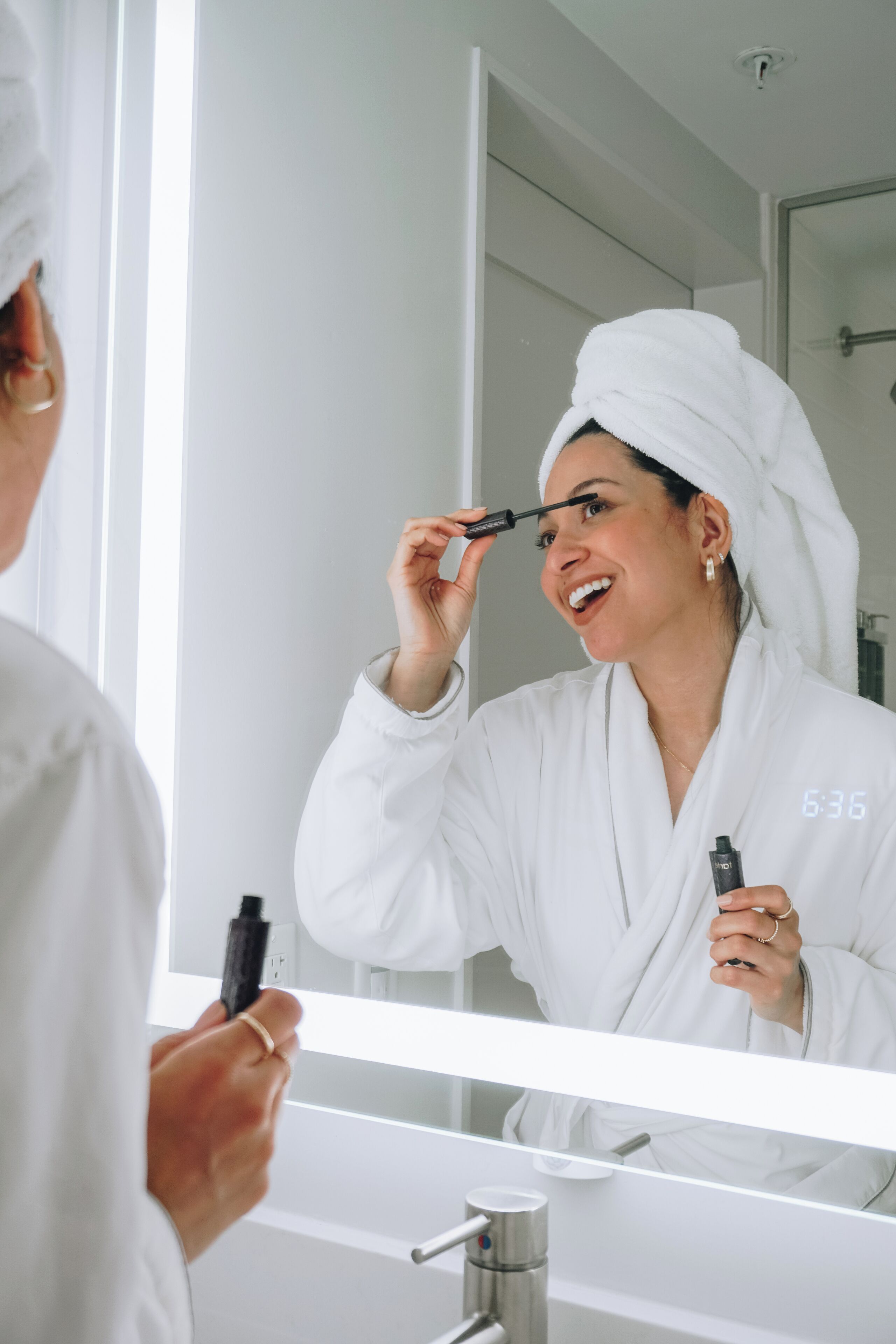 shower, designer toiletries, hair dryer, bathrobes