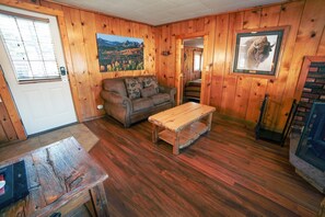 TV, fireplace, DVD player, video library