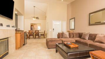 Luxury House, 2 Bedrooms, Private Pool | Living area | Flat-screen TV