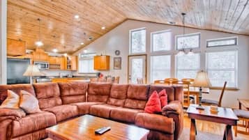 Cabin | Living room | Flat-screen TV, fireplace, DVD player