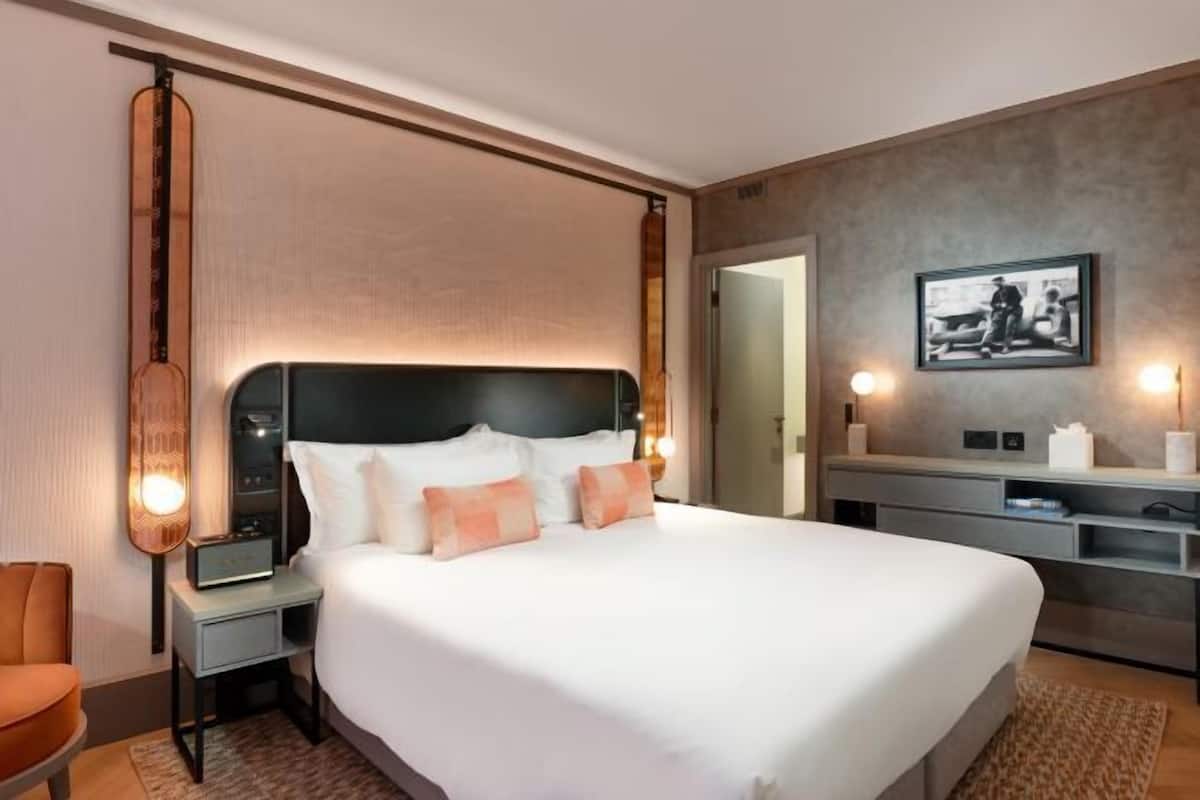 1 bilik tidur, peralatan tempat tidur hipoalergenik, bar mini