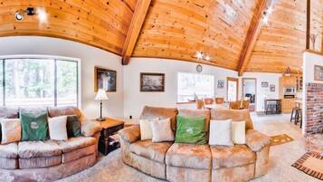 Cabin | Living area | TV, fireplace