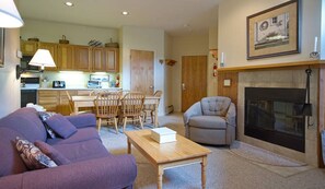 TV, fireplace, DVD player, stereo