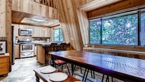 Cabin (Sierra Haven) | Private kitchen | Full-size fridge, microwave, oven, stovetop