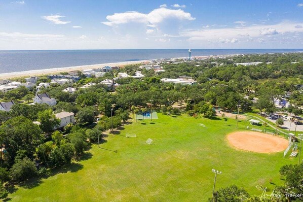 Aerial view - Massive Condo Sleeps 12 with Pool at North Beach (Tybee Island)