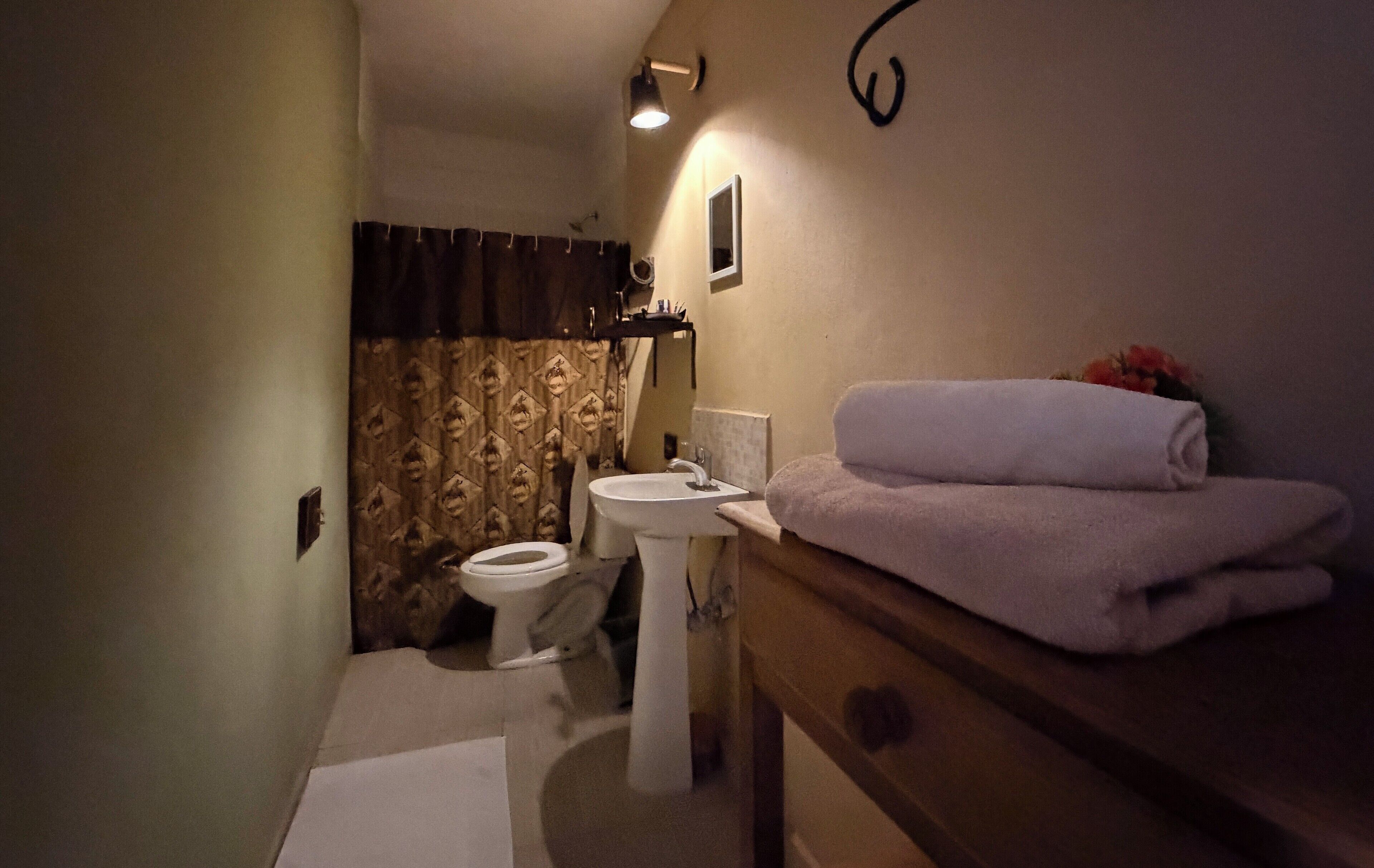 habitación queen size | bathroom | shower, towels, soap, shampoo