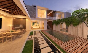 Front of property – evening/night