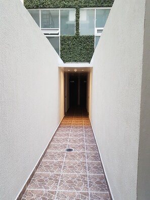 Corridors lead to higher levels, offering access to additional accommodations.