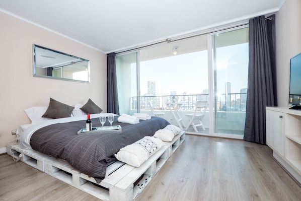 Studio | Individuell dekoriert, individuell eingerichtet, Verdunkelungsvorhänge