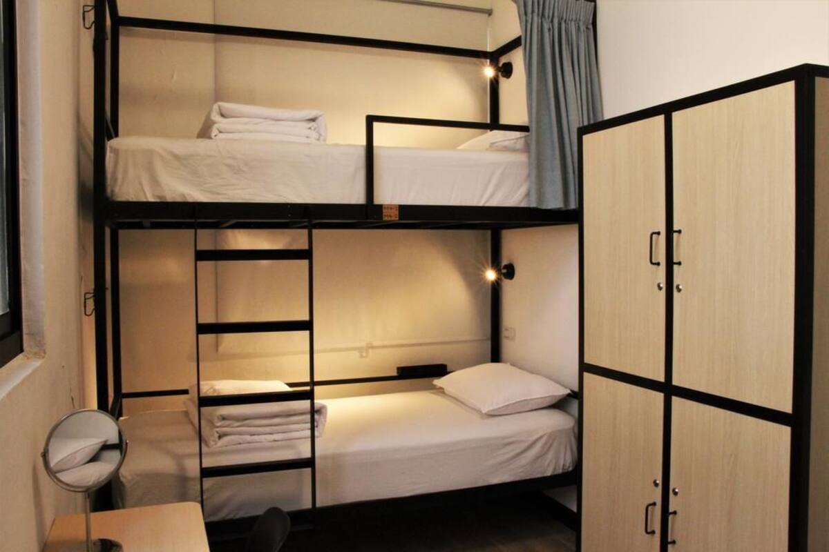 Shared Dormitory, Mixed Dorm, Shared Bathroom (4 Beds) | Blackout curtains, soundproofing, bed sheets