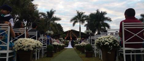 Outdoor banquet area