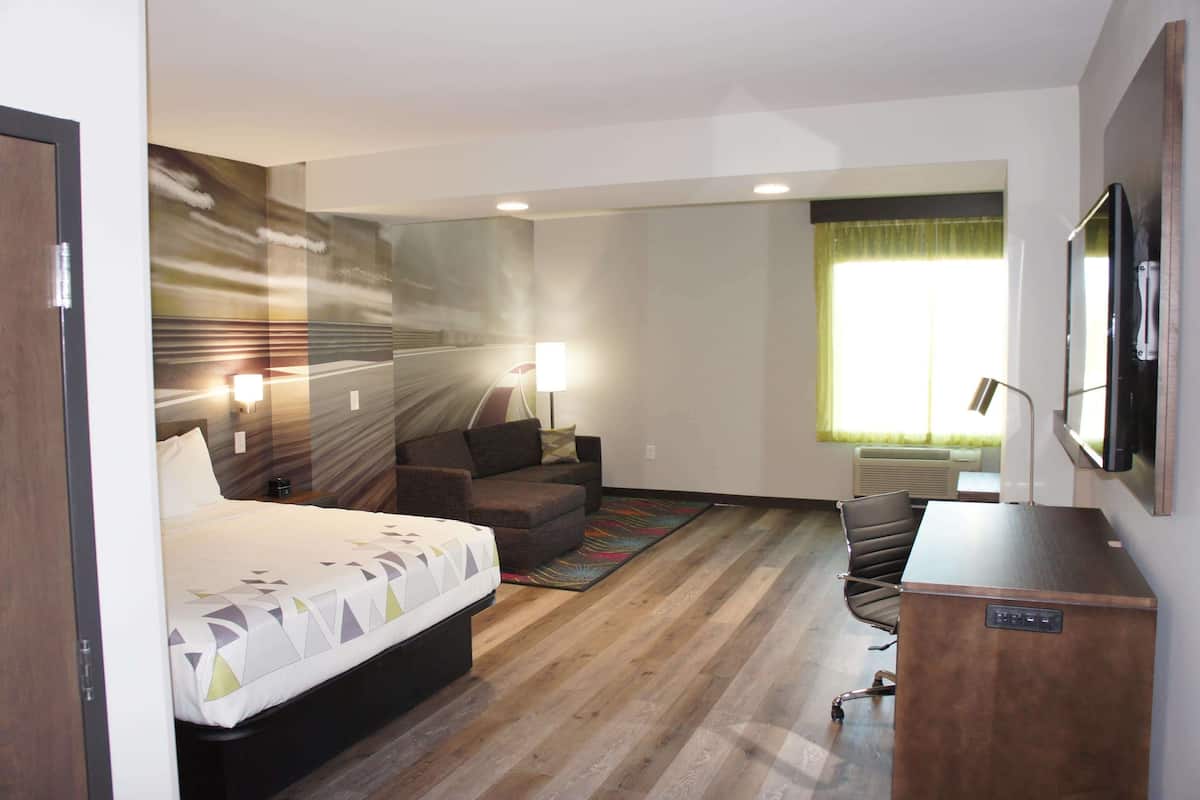 Habitación empresarial, 1 cama King size, para no fumadores | Escritorio y espacio para trabajar con laptop