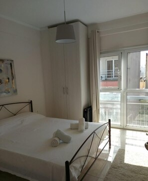 Apartment, 1 Bedroom | 1 bedroom, soundproofing, iron/ironing board, free WiFi - Cozy Apartment  Side View of Acropolis (Athens)