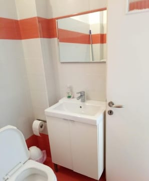 Apartment, 1 Schlafzimmer | Badezimmer | Dusche, kostenlose Toilettenartikel, Haartrockner, Handtücher