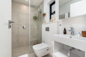 Classic Apartment | Bathroom | Shower, free toiletries, hair dryer, towels