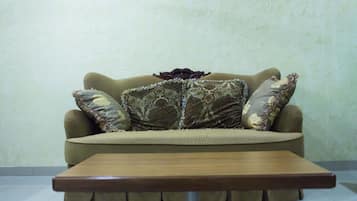 32-inch flat-screen TV with satellite channels, TV