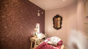Sauna, steam room, body treatments, facials, manicures and pedicures