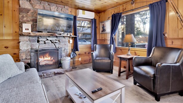 Cabin, Multiple Beds, Patio, Mountain View (109) | Living area | Fireplace - Lakeside 109 (Big Bear Lake)