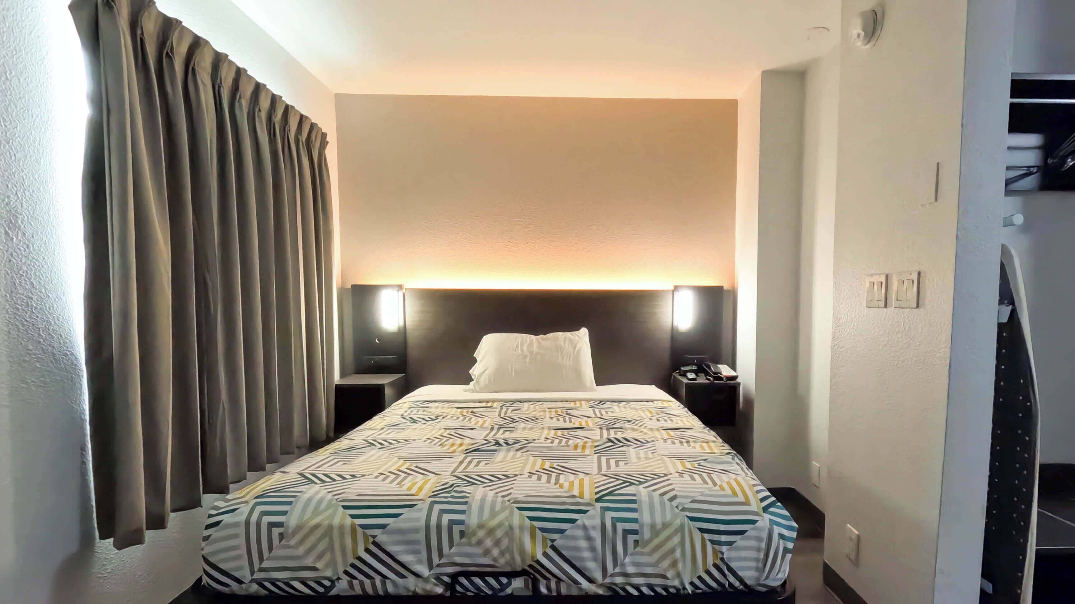 Desk, blackout curtains, free WiFi, bed sheets