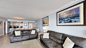 Condo, 3 Bedrooms | Living room - Brigadune #12f Ocean Front (Myrtle Beach)