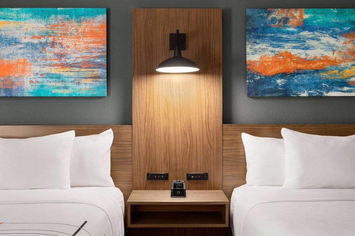 desk, blackout curtains, free wifi, bed sheets