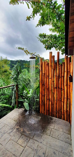 Cabin, 1 King Bed, Balcony, Sea View | Bathroom | Shower, free toiletries, towels, soap