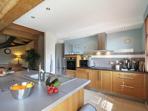 Fridge, microwave, dishwasher