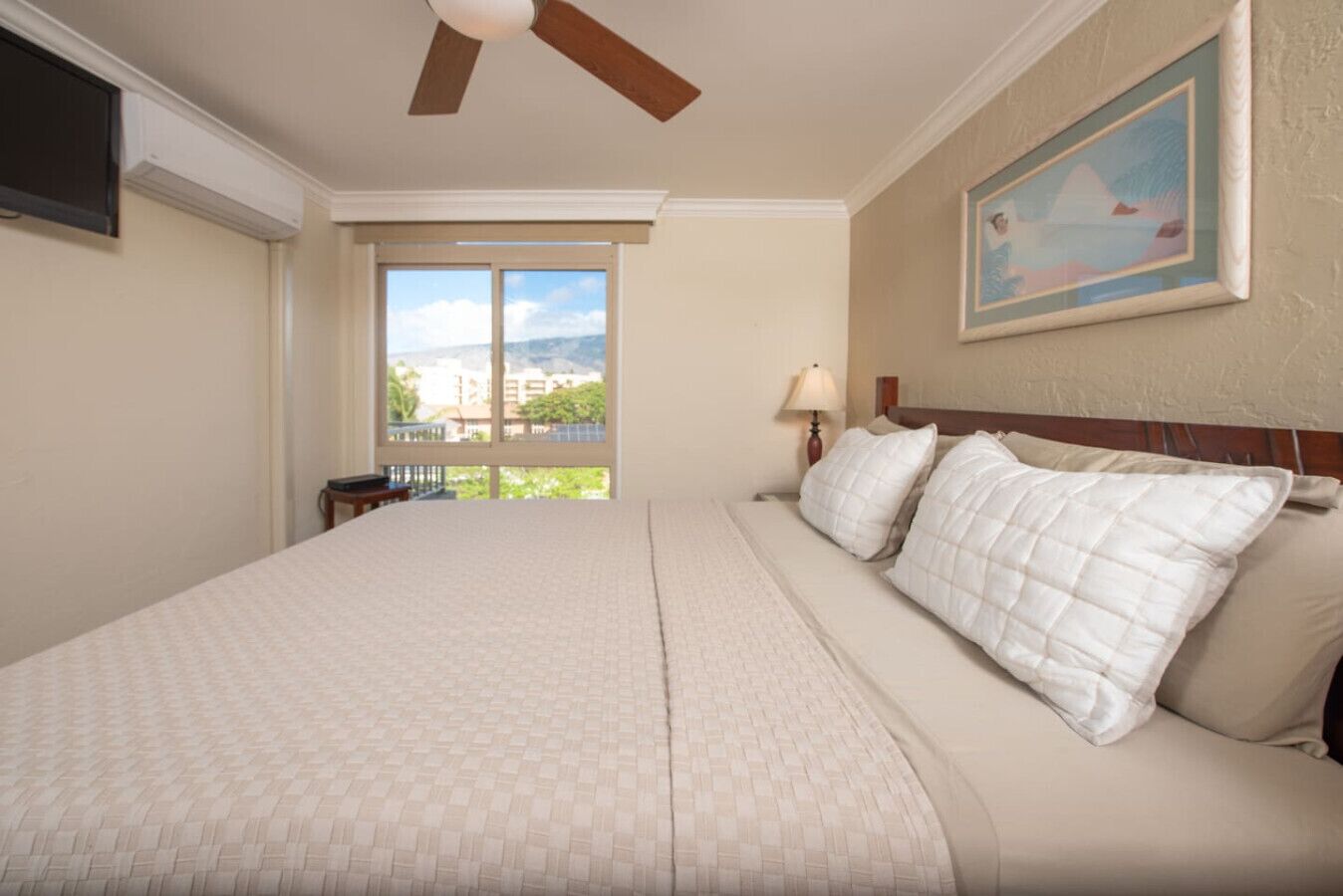 1 bedroom, desk, iron/ironing board, travel crib