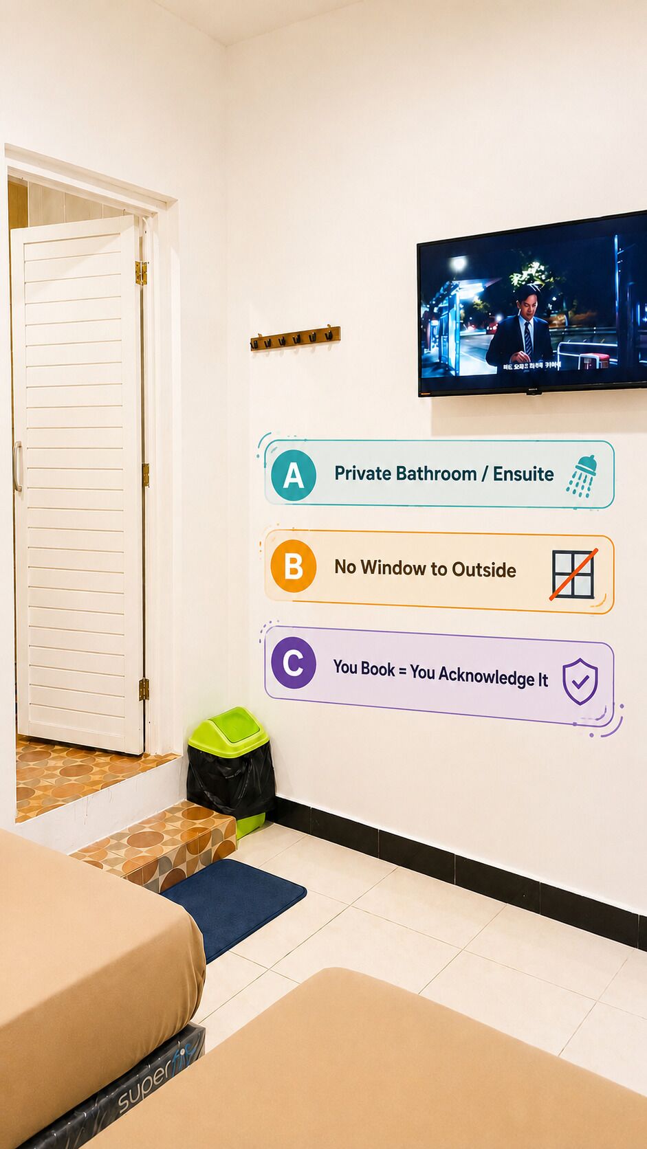 Standard Twin Room, Private Bathroom | WiFi (free), bed sheets