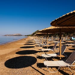 On the beach, white sand