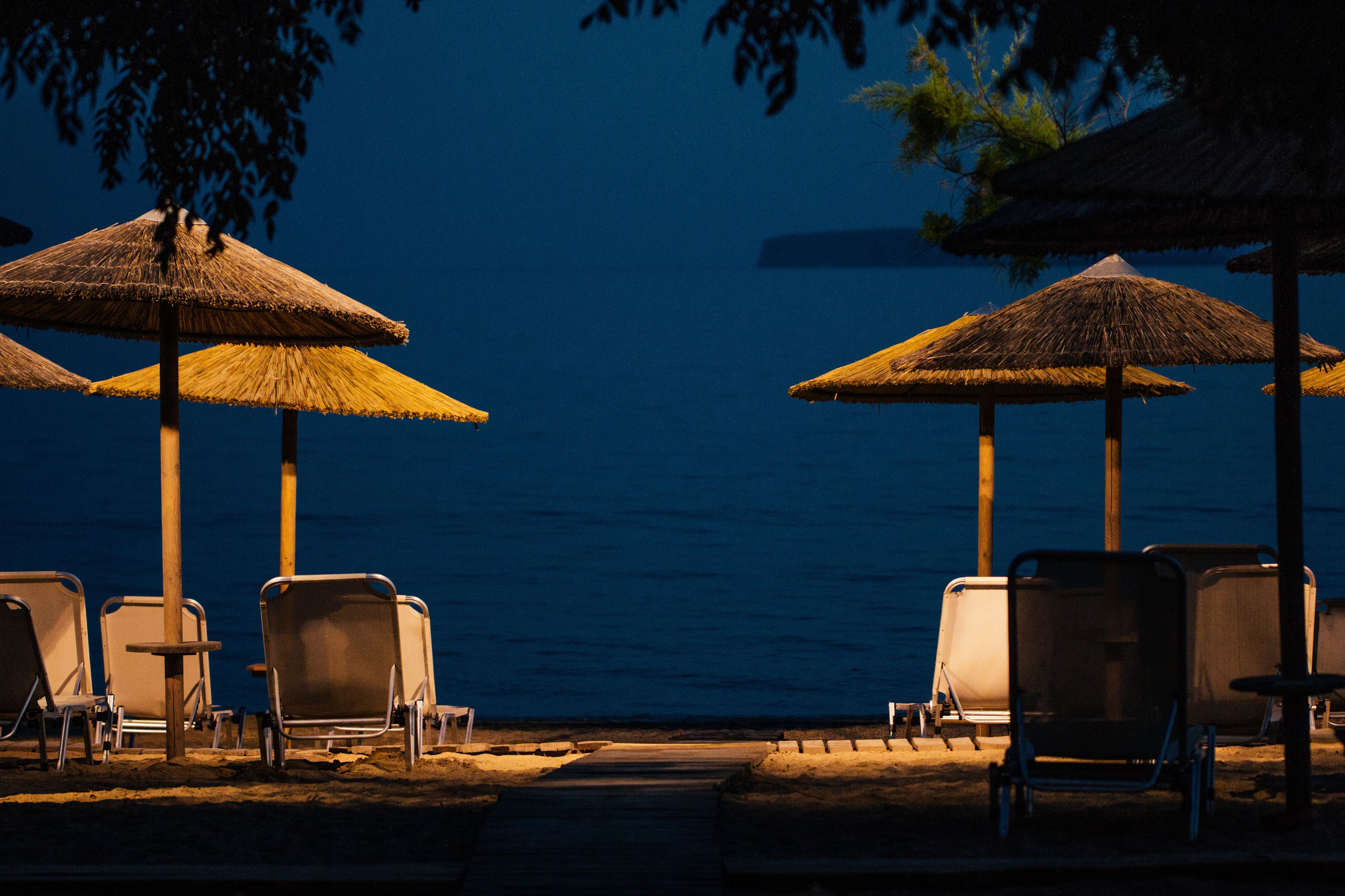 On the beach, white sand