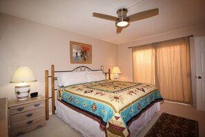 2 bedrooms, desk, iron/ironing board, travel cot