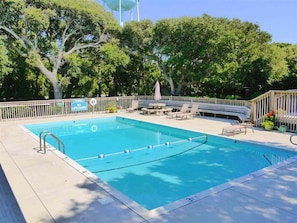 Outdoor pool - Amazing Grace! Beachfront Condo. Family Hot Spot on the NC Southern Outer Banks! (Pine Knoll Shores)