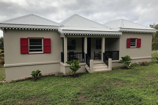 Front door facing Mount Nevis.