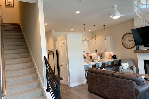 TV connectée, cheminée, lecteur de DVD