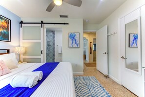 ファミリー コテージ ベッド (複数台) 禁煙 ビーチサイド | 2 室のベッドルーム、低刺激性寝具、ノートパソコン用作業スペース、WiFi (無料)