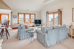 TV, DVD player, stereo