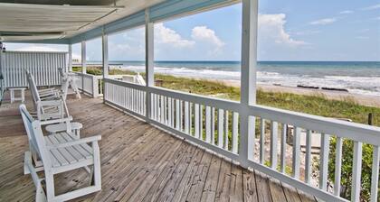Retrouvaille 5 makuuhuoneen Oceanfront kaunis rauhallinen perhekeskeinen S OBX koti