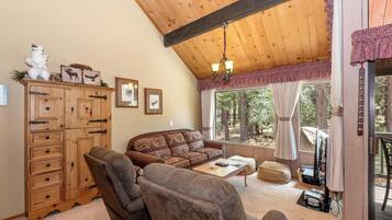 TV, fireplace, DVD player, foosball