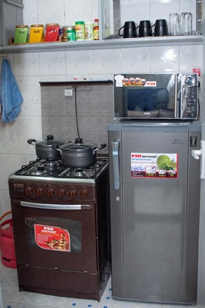 Kühlschrank, Mikrowelle, Ofen, Herdplatte