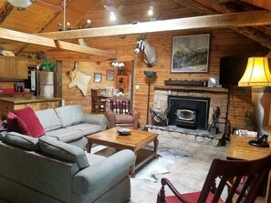 TV, fireplace, offices