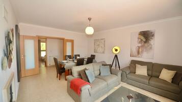 Smart TV, fireplace, DVD player, video library
