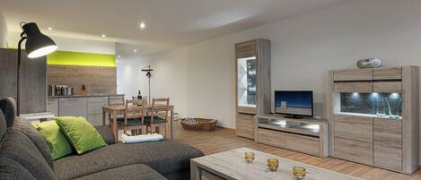 Smart-TV, Bücher, Musikbibliothek