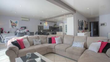 TV connectée, cheminée, jeux vidéo, lecteur de DVD