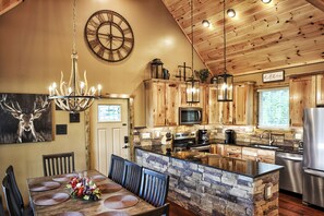 Fridge, microwave, dishwasher, coffee/tea maker