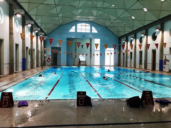 Indoor pool, a heated pool